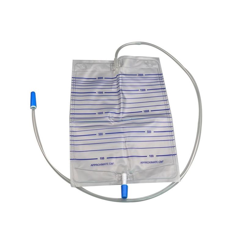 Disposable Urine Bag Urine Collection Drainage Bag 2000ml With Push Pull Drain Valve