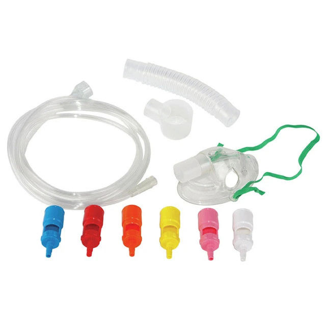 Emergency Medical Oxygen Mask With 6PCS Colored Venturi Connectors