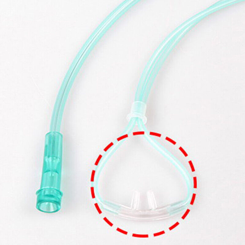 Medical Grade PVC Nasal Oxygen Tube Standard Curved Flared Soft Prongs Oxygen Tube