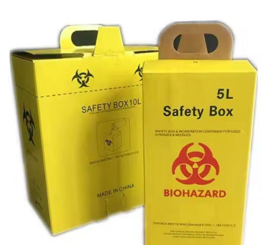 Medical Disposable Sharp Safety Box 1L 3L 5L 10L Incineration Container For Used Syringes And Needles