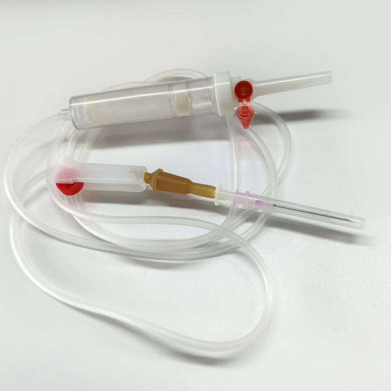 Disposable Blood Transfusion Set With Hypodemic Needle Luer Lock Connector 150cm Tube Length